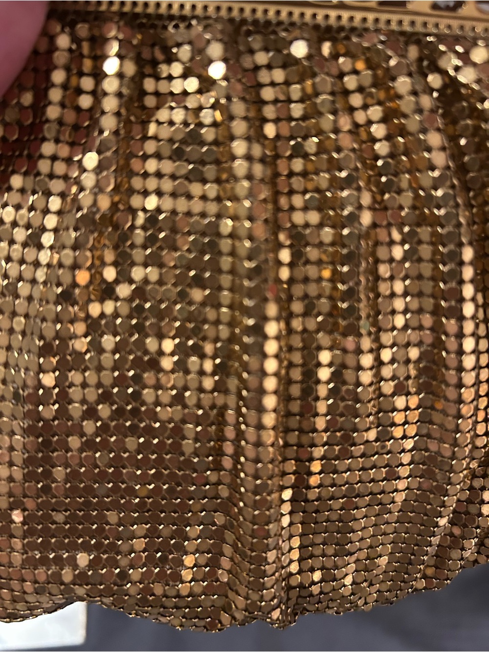 Gold Sequin Evening Chain Bag - Picture 9 of 10
